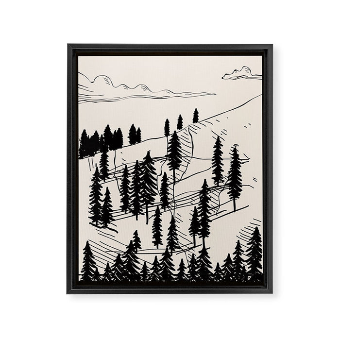 Mountain Forest Framed Canvas Print Gallery Image 1