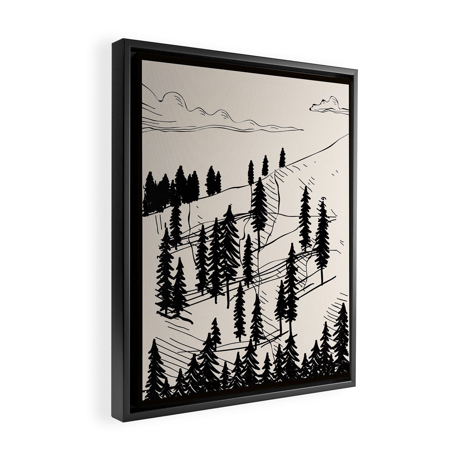 Mountain Forest Framed Canvas Print Gallery Image 2