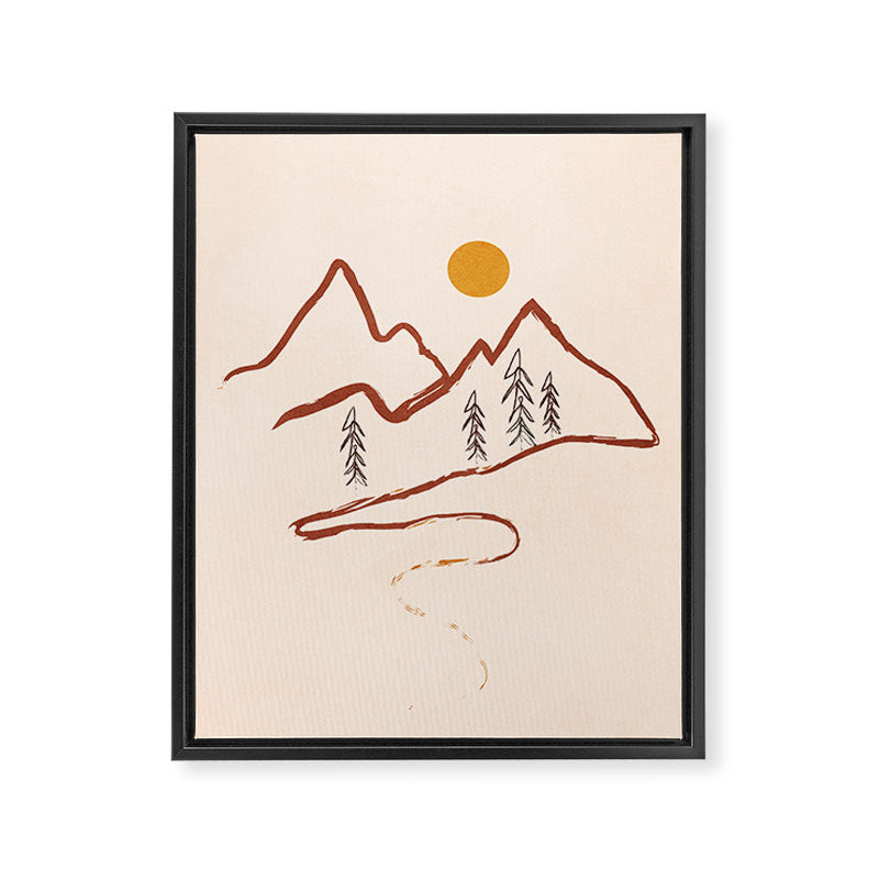 Mountain Minimal Framed Canvas Print Gallery Image 6