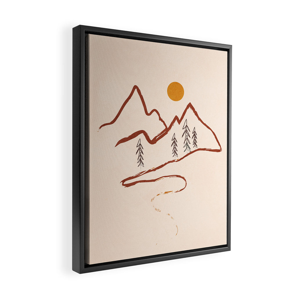 Mountain Minimal Framed Canvas Print Gallery Image 2