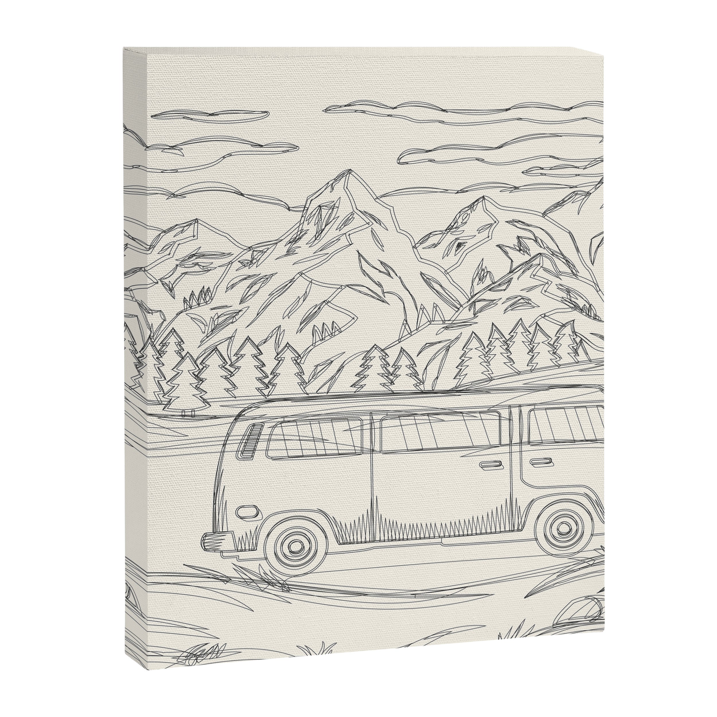 Mountain Road Linescape Canvas Print Gallery Image 8