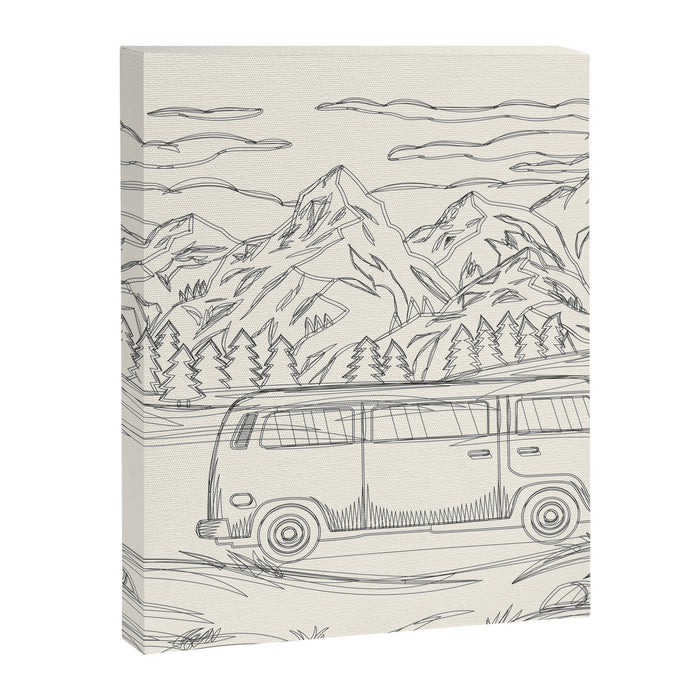 Mountain Road Linescape Canvas Print Gallery Image 1
