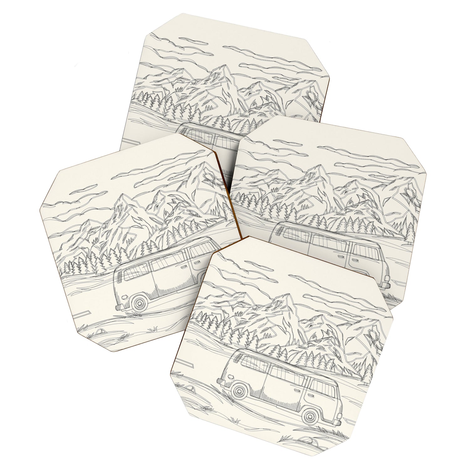 Mountain Road Linescape Coaster Gallery Image 1