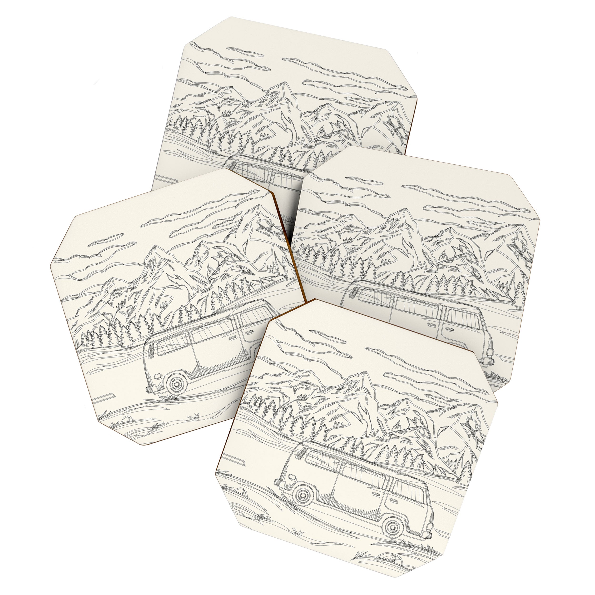 Mountain Road Linescape Coaster Gallery Image 1