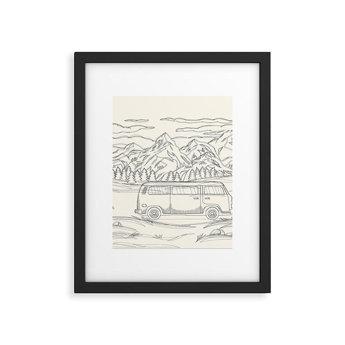Mountain Road Linescape Framed Art Print Gallery Image 1