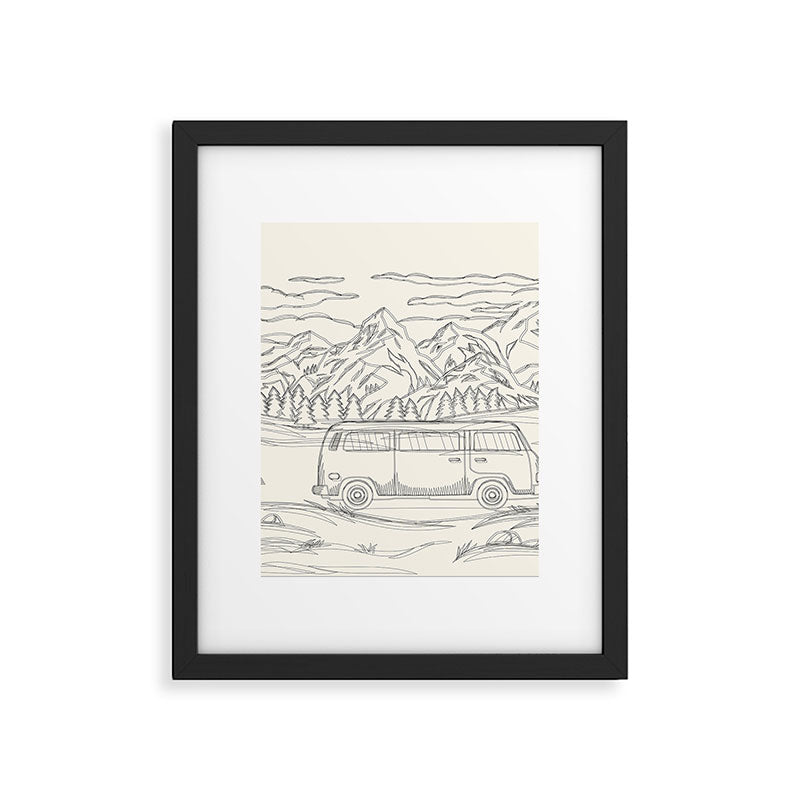 Mountain Road Linescape Framed Art Print Gallery Image 6