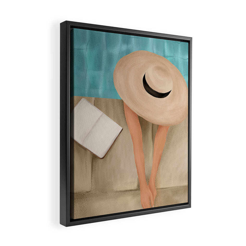 On the edge of the Pool II Framed Canvas Print Gallery Image 2