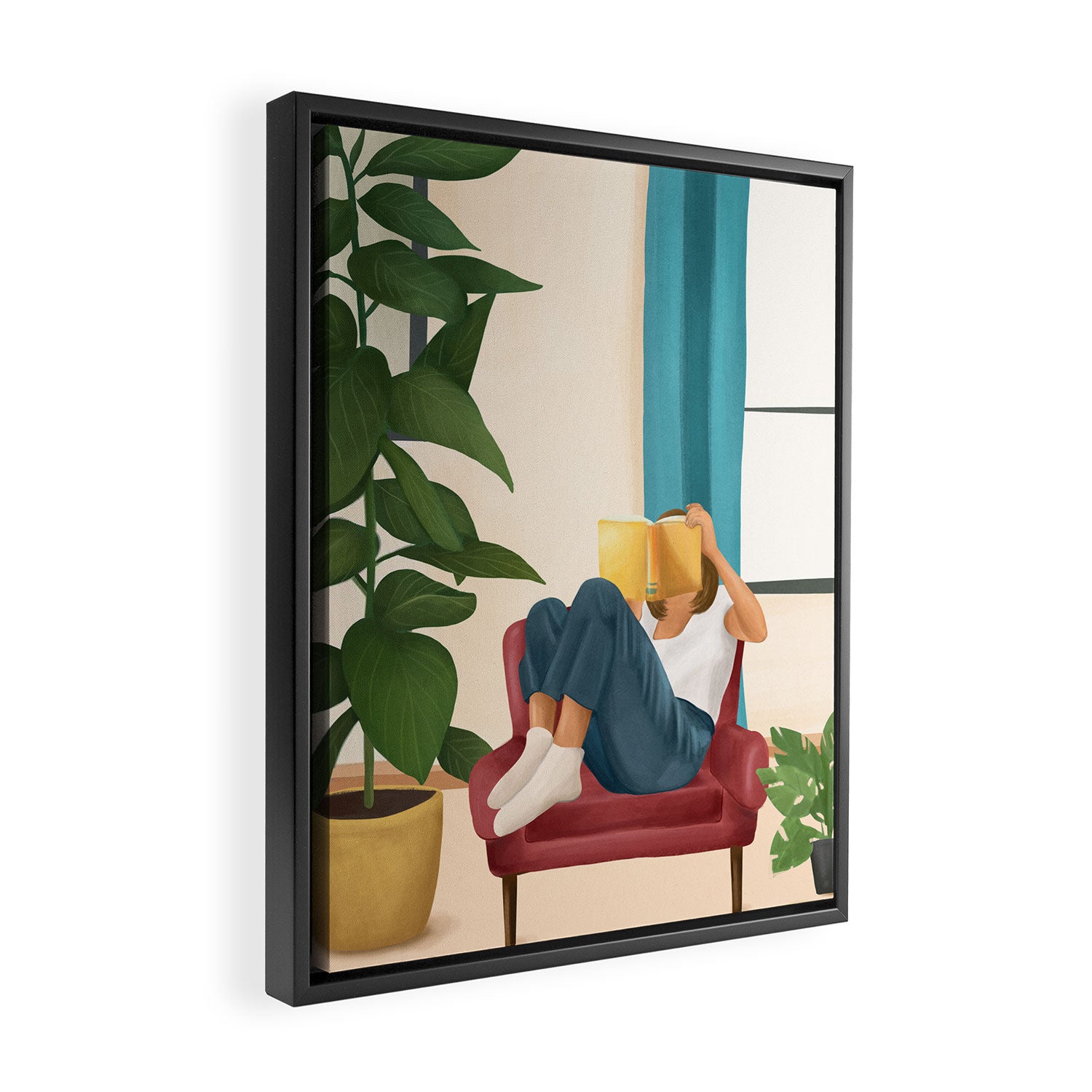 On the pages of a book Framed Canvas Print Gallery Image 2