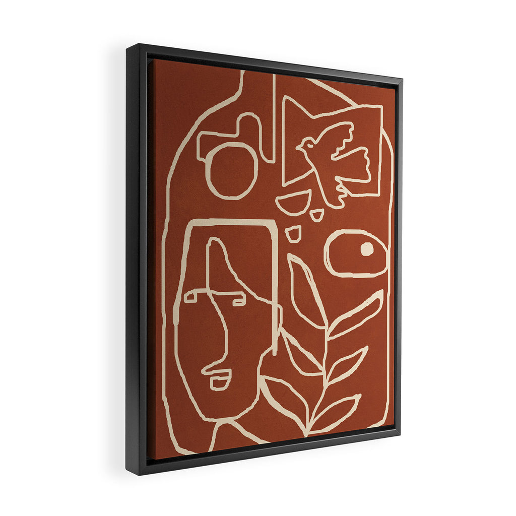 Paleolithic Abstract Art 1 Framed Canvas Print Gallery Image 2