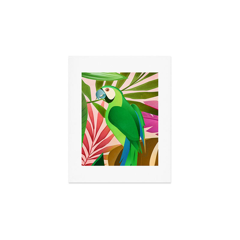 Parrot in a Tropical Setting 3 Art Print Gallery Image 1