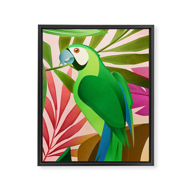 Parrot in a Tropical Setting 3 Framed Canvas Print Gallery Image 6