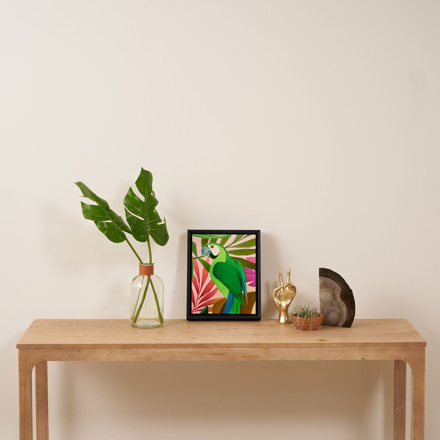 Parrot in a Tropical Setting 3 Framed Canvas Print Gallery Image 4