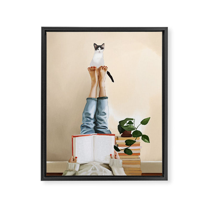 Paws and Prose Framed Canvas Print Gallery Image 1