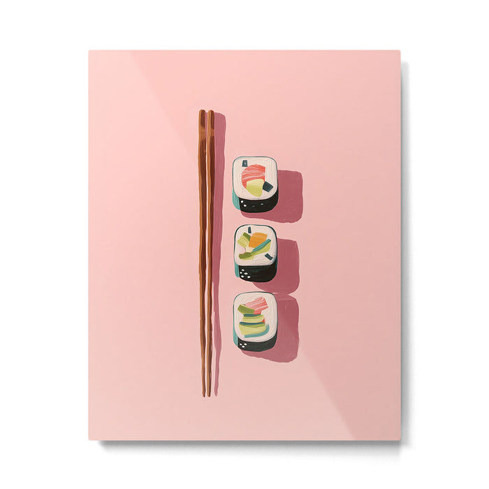 Pink Sushi Rhythm Metal Print Gallery Image 1