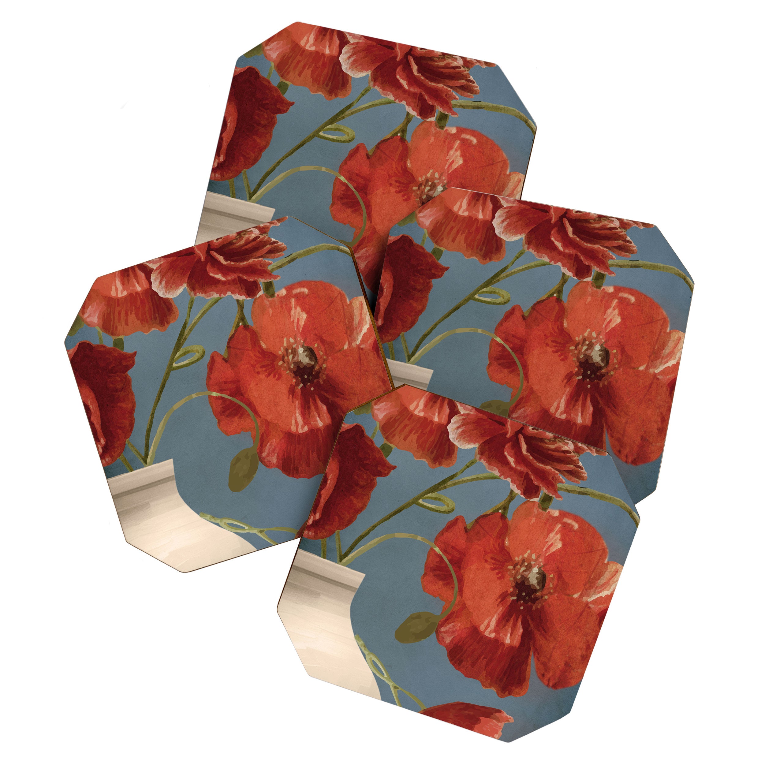 Poppies in Vase 1 Coaster Gallery Image 1