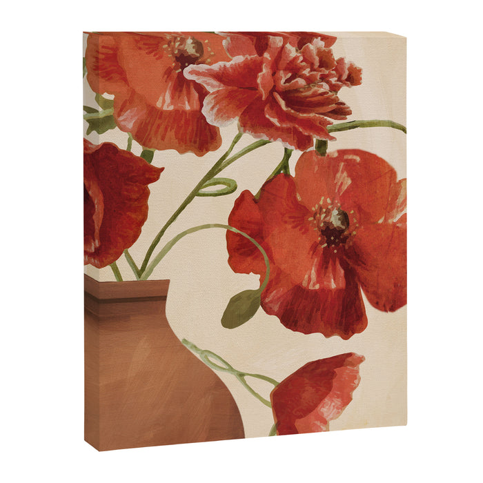 Poppies in Vase 2 Canvas Print Gallery Image 1