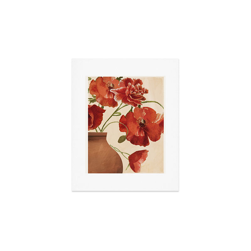 Poppies in Vase 2 Art Print Gallery Image 1