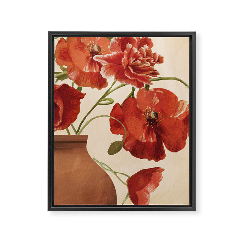 Poppies in Vase 2 Framed Canvas Print Gallery Image 6