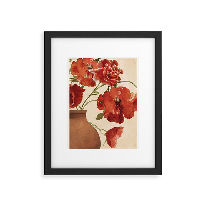 Poppies in Vase 2 Framed Art Print Gallery Image 1