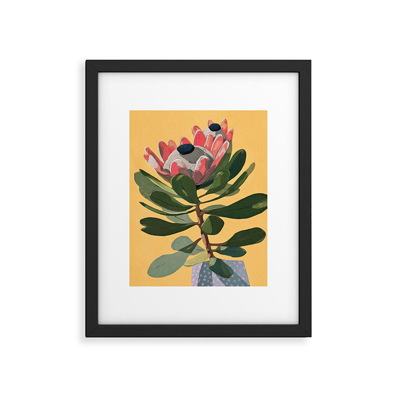 Protea Bloom with Sage Leaves Framed Art Print Gallery Image 5