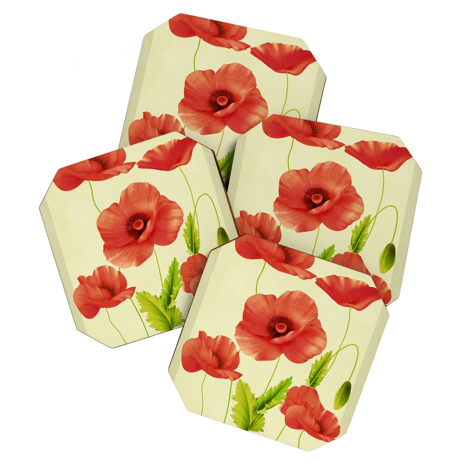 Red Poppies 3 Coaster Gallery Image 1