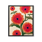 Red Zinnias Framed Canvas Print Gallery Image 6