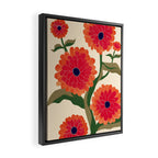 Red Zinnias Framed Canvas Print Gallery Image 2