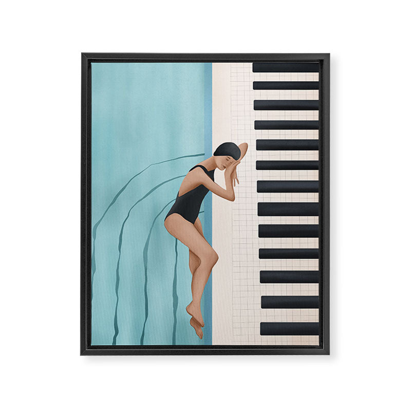 Relaxation by the Pool Framed Canvas Print Gallery Image 6