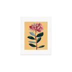 Rose Stem with Dusty Blue Leaves Art Print Gallery Image 1