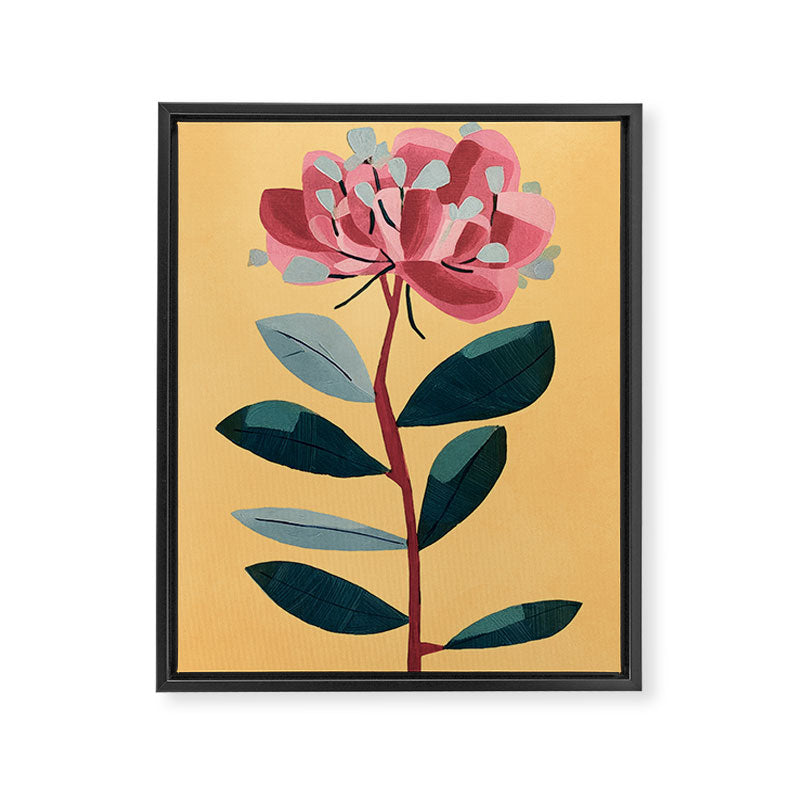 Rose Stem with Dusty Blue Leaves Framed Canvas Print Gallery Image 6