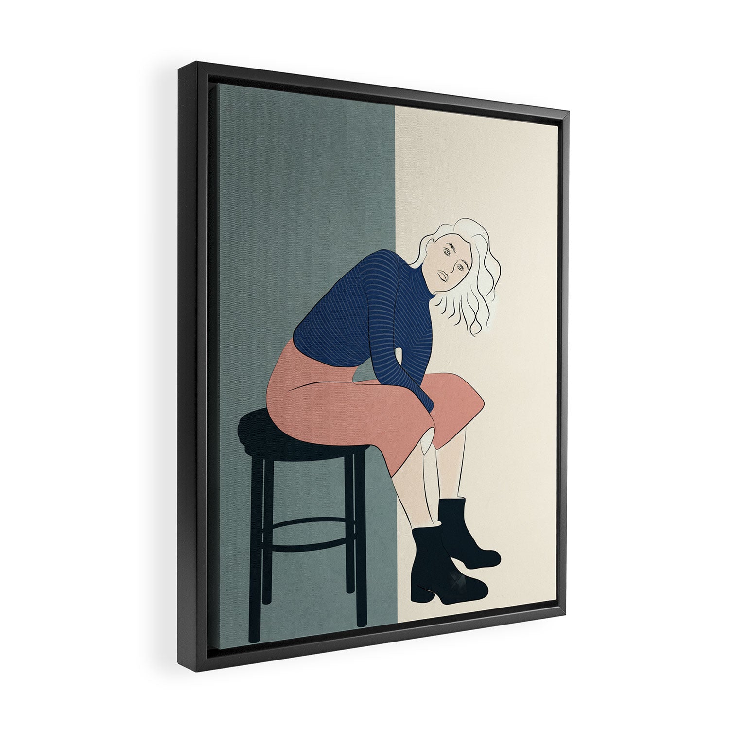 Serene Blue Framed Canvas Print Gallery Image 2