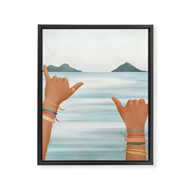 Shaka Sign Framed Canvas Print Gallery Image 8
