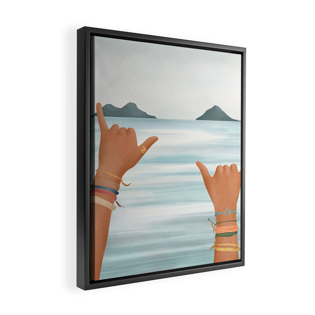 Shaka Sign Framed Canvas Print Gallery Image 2