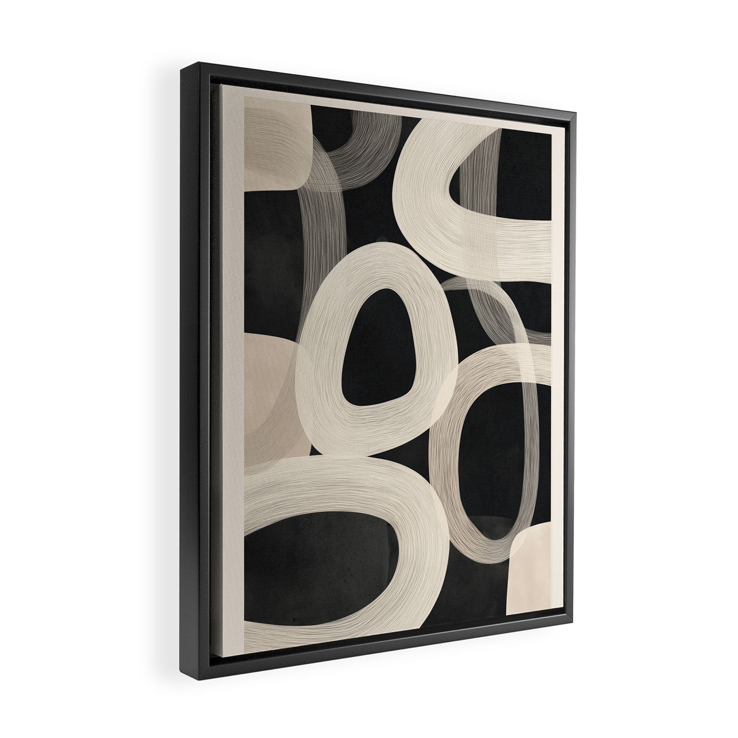 Soft Forms - Abstract Minimalist Line Art Framed Canvas Print Gallery Image 2