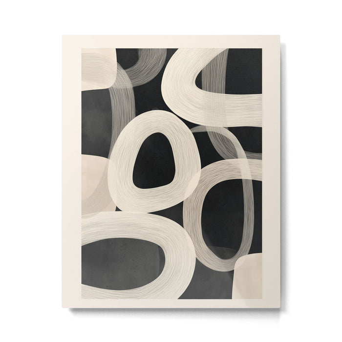 Soft Forms - Abstract Minimalist Line Art Metal Print Gallery Image 1