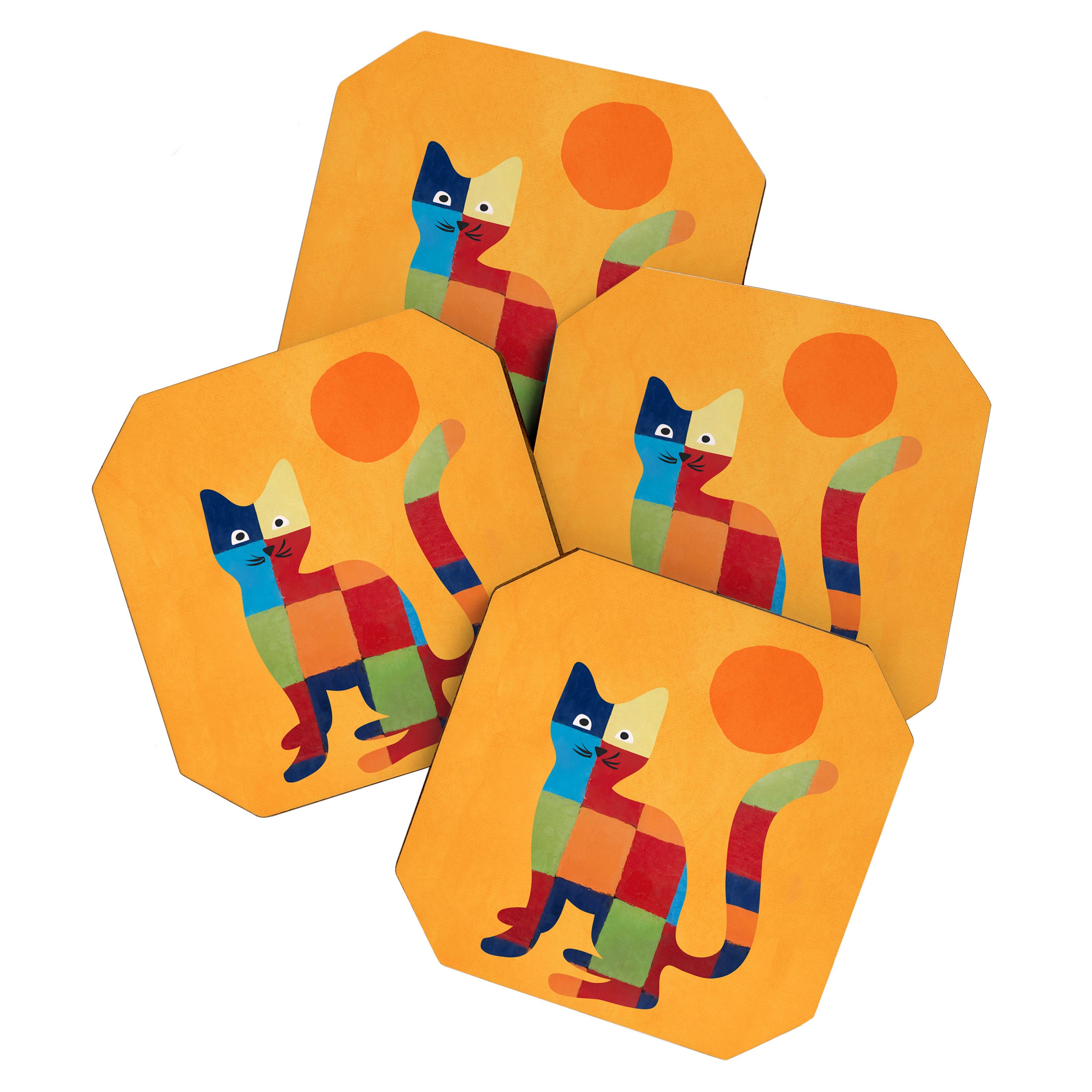 Squares Cat Coaster Gallery Image 1