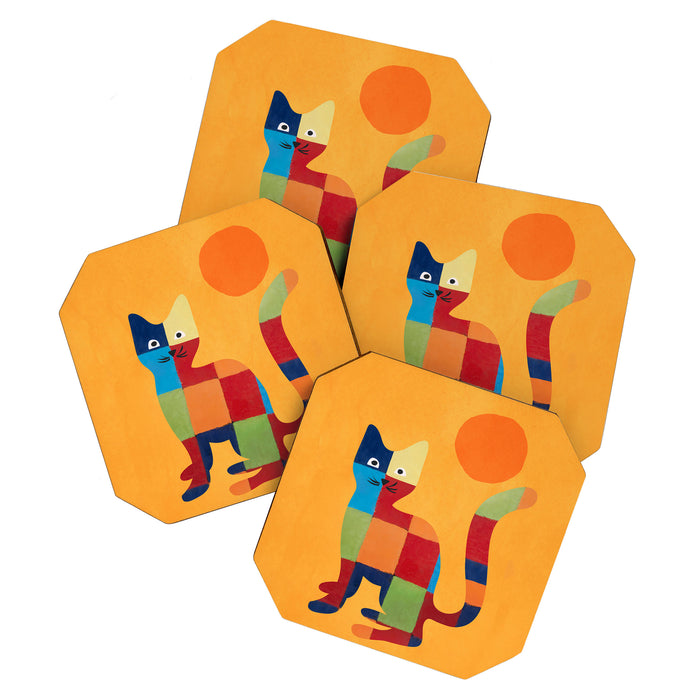 Squares Cat Coaster Gallery Image 1