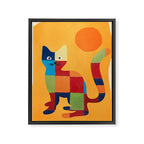 Squares Cat Framed Canvas Print Gallery Image 6
