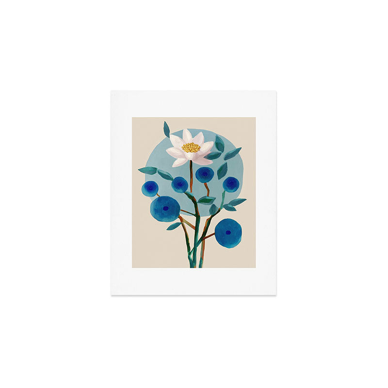 Stylized Lotus Flower Art Art Print Gallery Image 1