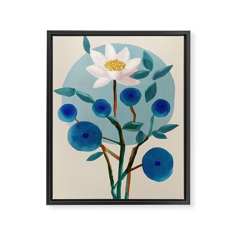 Stylized Lotus Flower Art Framed Canvas Print Gallery Image 6