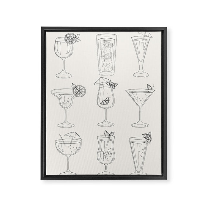 Summer Cocktails 10 Framed Canvas Print Gallery Image 1