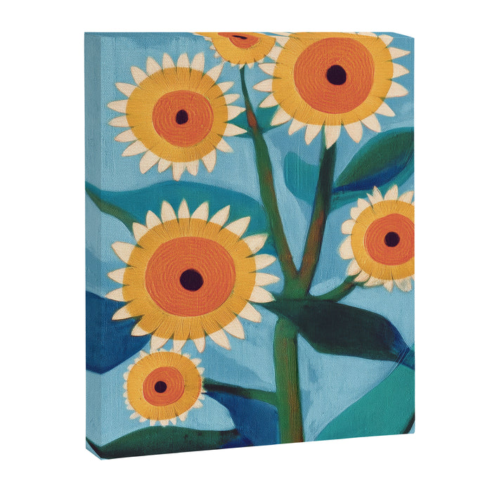 Sunflower Study in Sunny Yellow and Burnt Orange Canvas Print Gallery Image 1