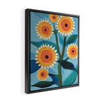 Sunflower Study in Sunny Yellow and Burnt Orange Framed Canvas Print Gallery Image 2