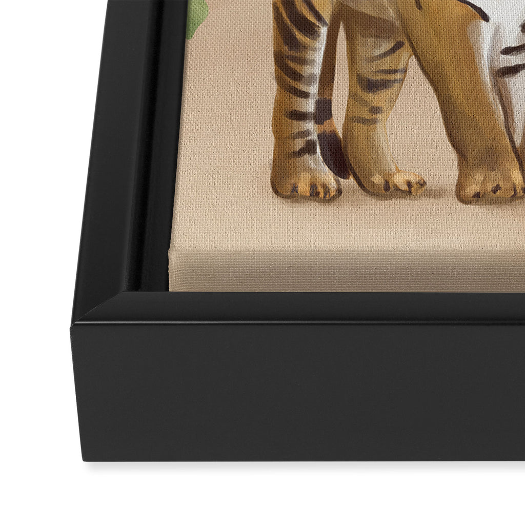 The Lady and the Tiger Framed Canvas Print Gallery Image 3