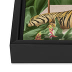 The Lady and the Tiger II Framed Canvas Print Gallery Image 3