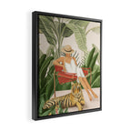 The Lady and the Tiger II Framed Canvas Print Gallery Image 2