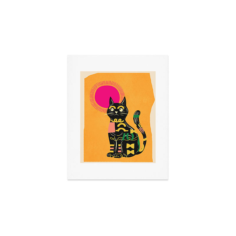 Very Happy Abstract Cat 4 Art Print Gallery Image 1