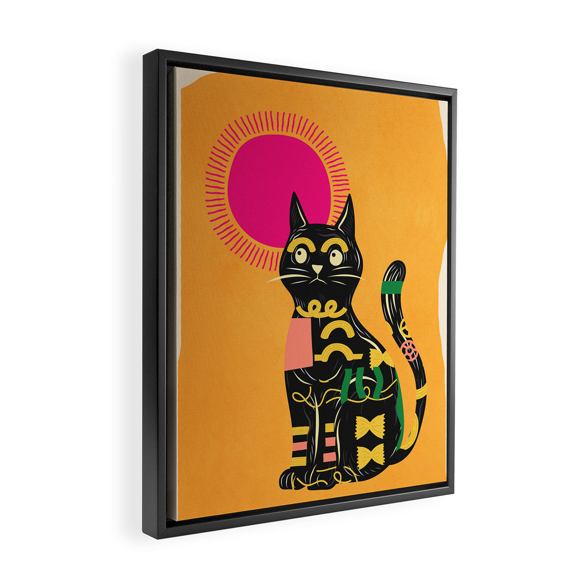 Very Happy Abstract Cat 4 Framed Canvas Print Gallery Image 2