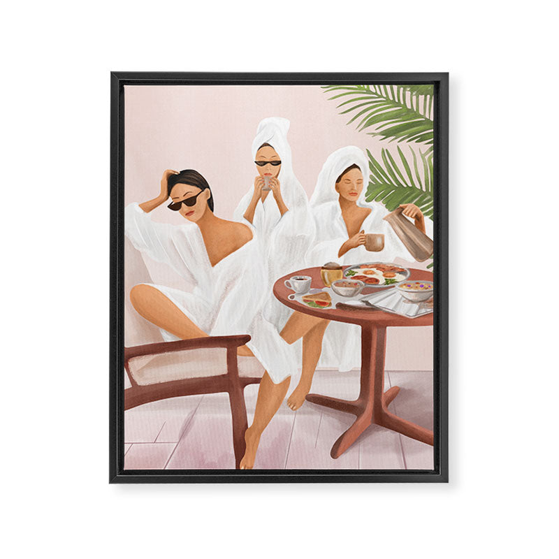 Weekend morning with friends Framed Canvas Print Gallery Image 6