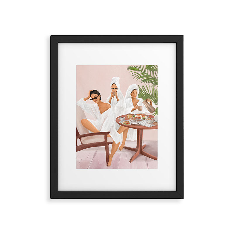 Weekend morning with friends Framed Art Print Gallery Image 4
